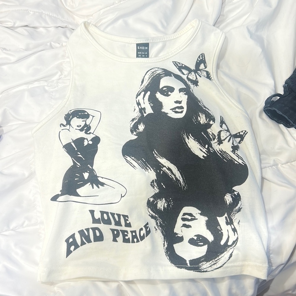 White and black Shein size XS white tank